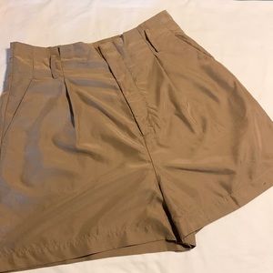 Paperbag Waist Shorts Khaki Tan 3” inseam High Waist Mom Shorts Vintage Baggy